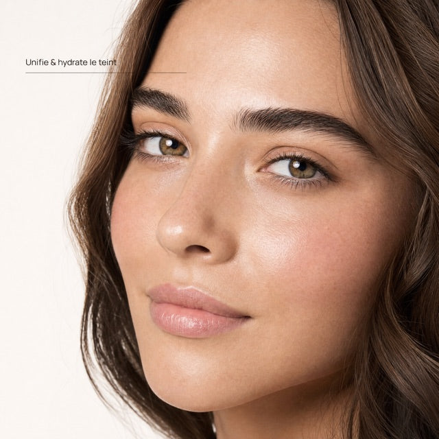 Duo base de teint lissante MaybeLina — rendu teinte 04 : peau mate, sous-ton chaud/olive